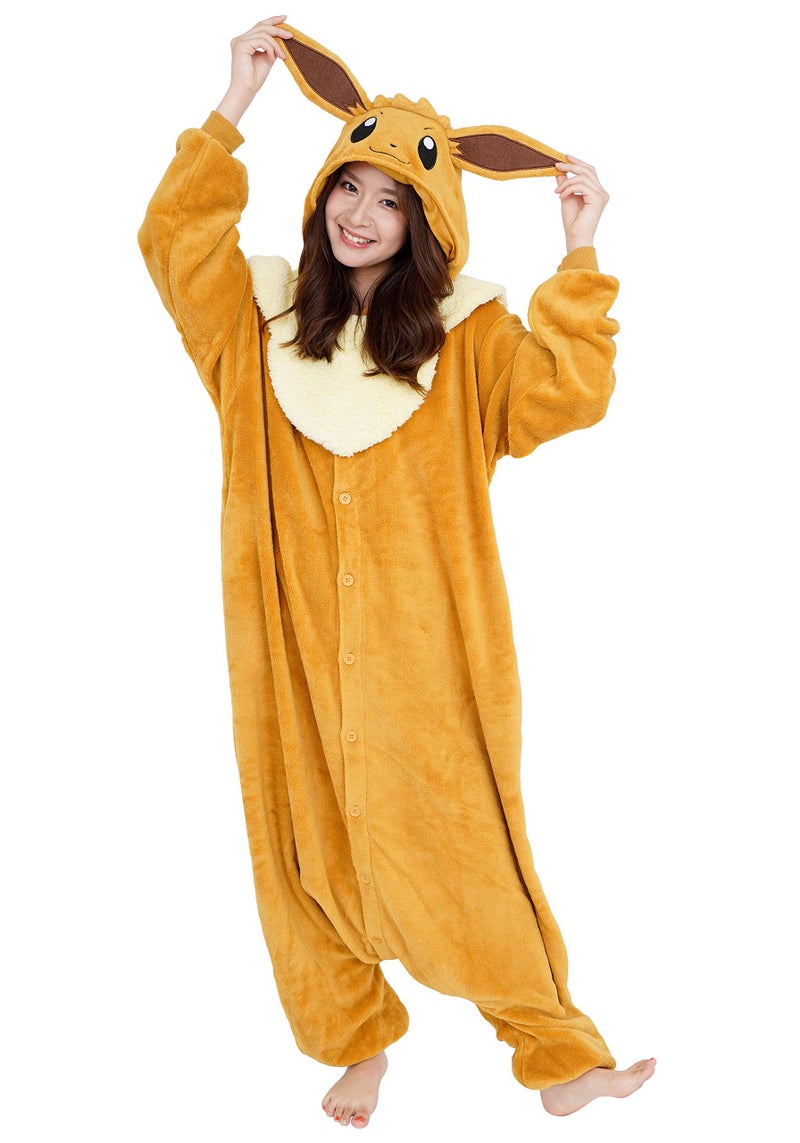 SAZAC Pokemon Eevee Kigurumi Onesie - Adult Halloween, Cosplay, Loungewear - Ultra Soft & Cozy - Unisex - Image 1